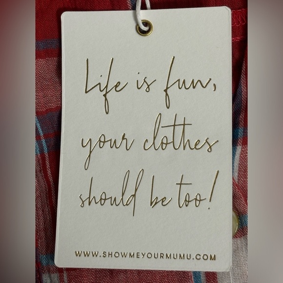 Show Me Your Mumu Leo Button Down Boho Western Long Tunic in Red Plaid -… - Picture 10 of 15